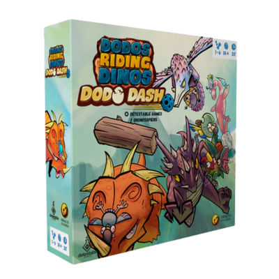 En Dodos Riding Dinos serás un dodo intrépido, donde deberás correr, saltar y esquivar obstáculos para llegar a la línea de meta antes que tus oponentes. Expande la experiencia con Dodo Dash, que también funciona como juego independiente (1 a 6 personas / 20 min.)